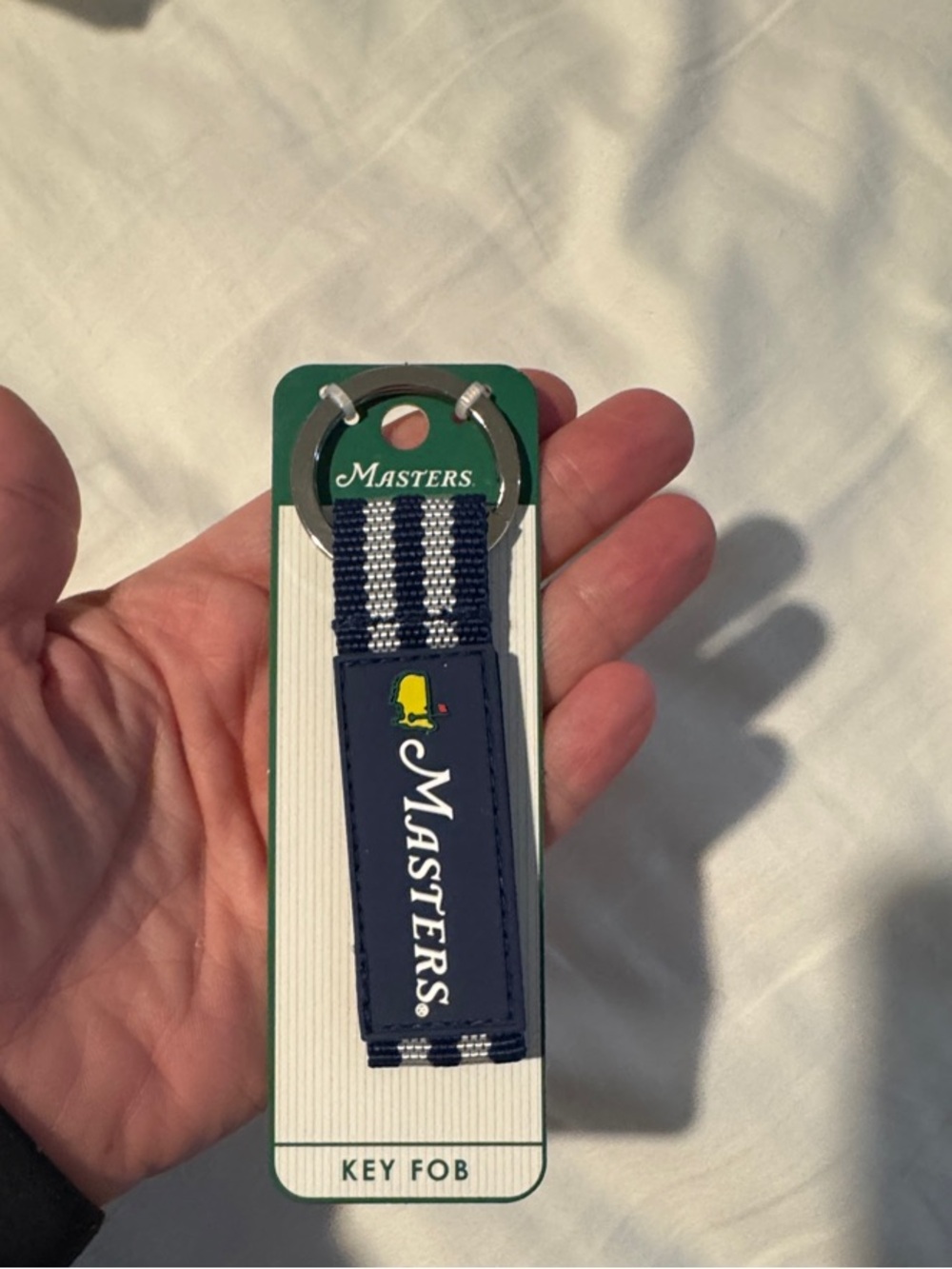 2026 Masters Navy and White Key Fob with Logo